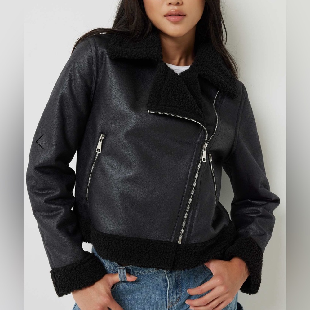 Ardene Faux Shearling Aviator Jacket